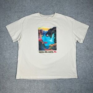 Nike T Shirt Mens‎ XXL Cream Water Fire Earth Jim Warren Graphic loose ft